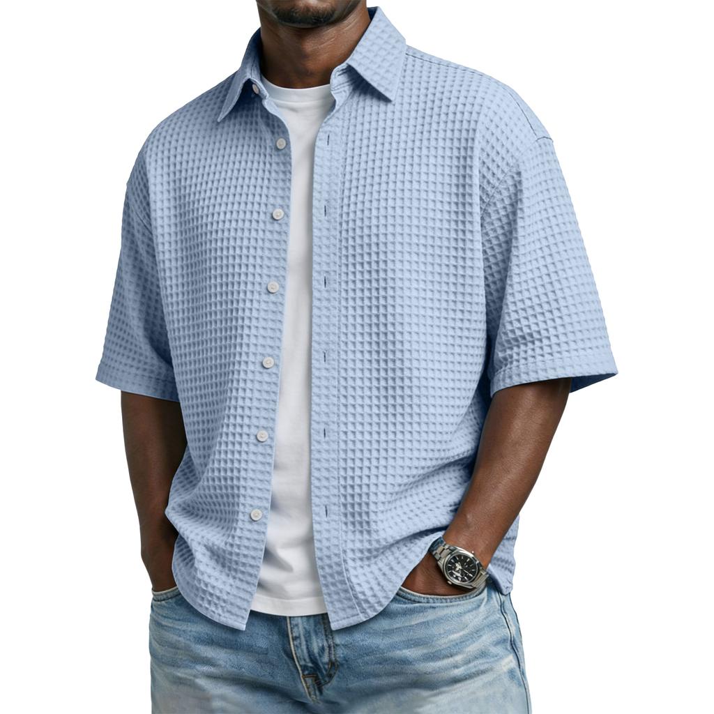 Herren Freizeithemd mit Knopfleiste und kurzen Ärmeln