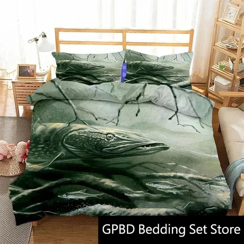 3D Print Carp Hunter Art Bedding Set Double Twin King Duvet Cover Comforter Pillowcase Boys Girls Adults Bedroom