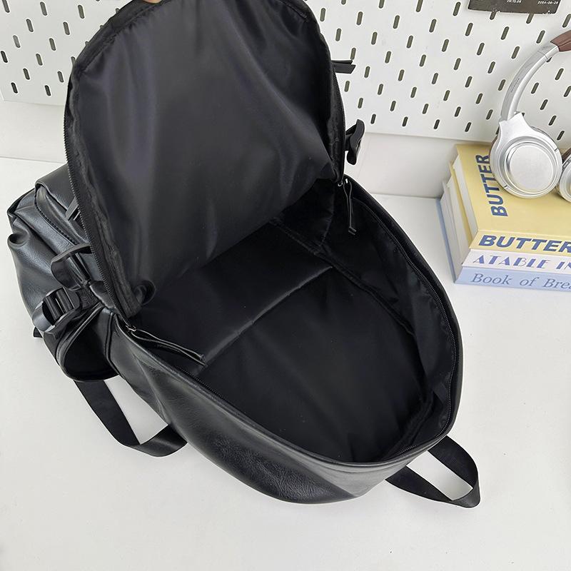 Schoolbag soft leather simple backpack women's 1011 new fashion trendy brand leisure travel backpack junior high school student college bag