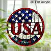 Acrylic USA Suncatcher Stained Glass Effect Window Hanging Ornament Patriotic Decor for Home