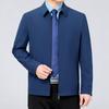 High-end Lapel Jacket for Middle-aged Men In Spring and Autumn Mulberry Silk Business Casual Loose Tops for Middle-aged and Elderly Dads