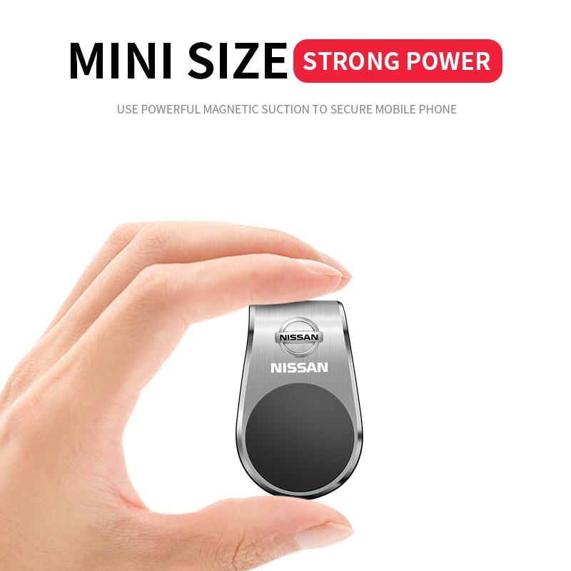 1ks Magnetický držák na telefon do auta ve tvaru L, speciální pro auto, s emblémem pro Nissan Nismo Tiida Teana ALTIMA SYLPHY MURANO KICKS QASHQAI GTR