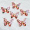 10Pcs Cute Colorful Shiny Butterfly with a Hole Flat Back Resin Scrapbooking DIY Jewelry Hairpin Craft Decoration Accessorie