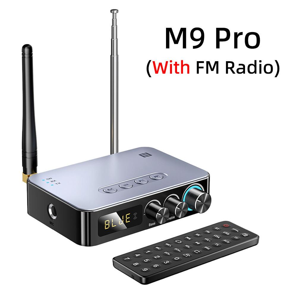 M9 M9Pro Bluetooth Audio Receiver Transmitter DSP Wireless Adapter NFC/AUX/RCA/USB U-Disk/TF/6.5 Mic Karaoke/Coaxial/FM Radio