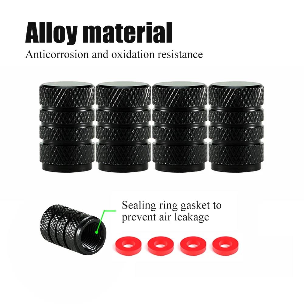 Dustproof Universal Aluminum Valve Stems Caps - 4-Piece Hub Protectors for Car Motorcycle Bicycle Tire Valves Valve Stems 1