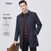 Romon Men's Mid-Length Wrinkle-Resistant Business Trench Coat
