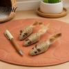 Indoor Cat Hunting Stimulation Colorful Mouse Toys, Jute Rope Chew Feather Mice Natural Kitten Toys Teeth Cleaning for Cats Exercise And Oral