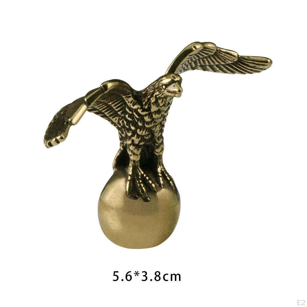 Mini Eagle Statue Figurine Collection Ornament Art Creative Brass Crafts Antique for Dining Room