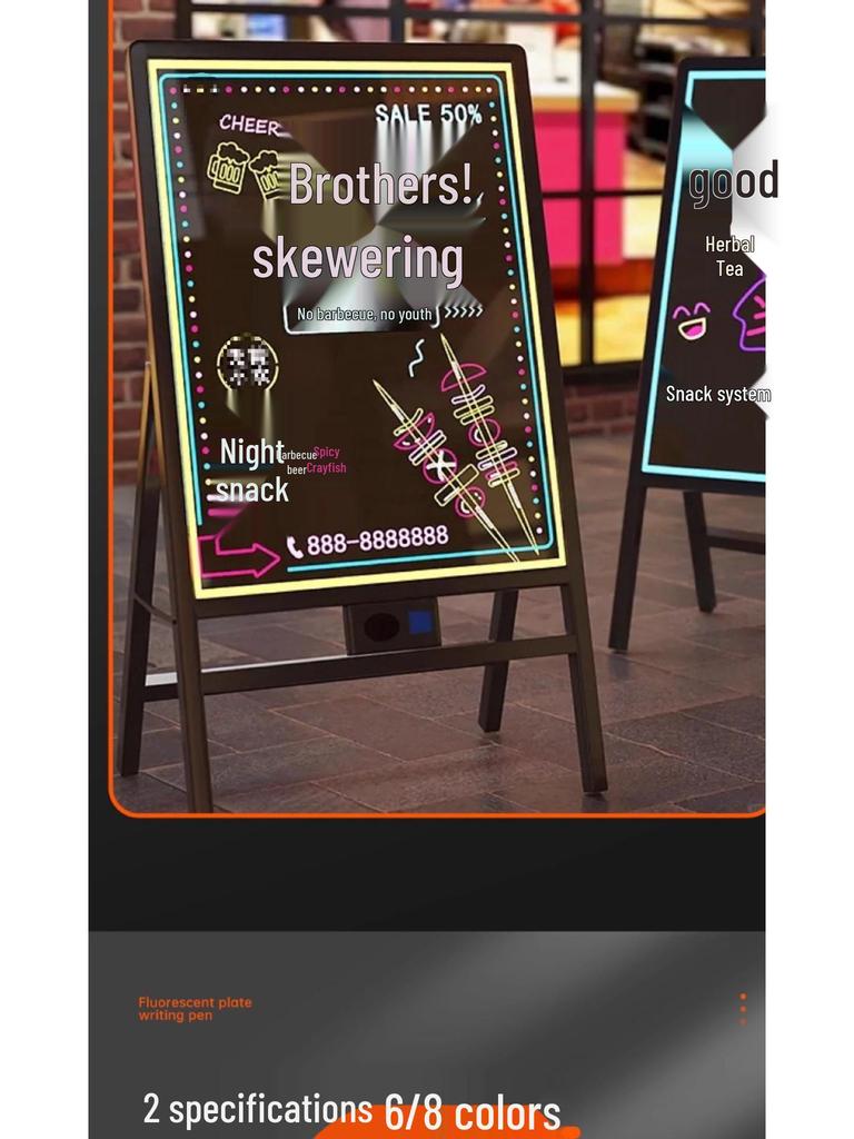 LED Fluorescencyjne Markery do Tablic - Na Bazie Wody, Wielokolorowe, Świecące Narzędzia do Pisania