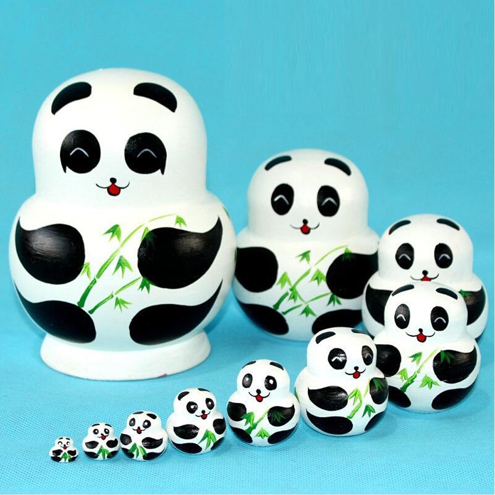 10 Layer Tiger Russian Nesting Dolls Toy Wooden Toys Cute Animal Pattern Wooden Nesting Toys