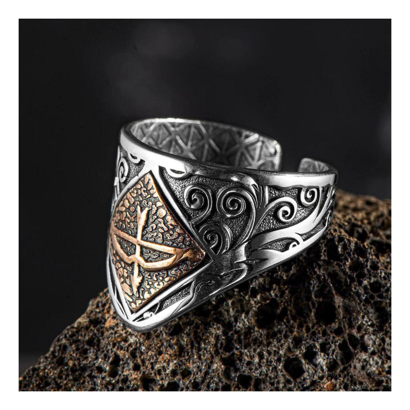 

Серебряное мужское кольцо Zihgir с луком из стрел великого сельджука Kemankeş Tozkoparan