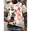 Retro Hand-Drawn Mickey Mouse Pattern Men's Beige T-shirt Casual Top