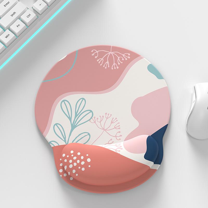 

Порошково-голубой градиентный мраморный круглый коврик для мыши с подставкой под запястье розовый