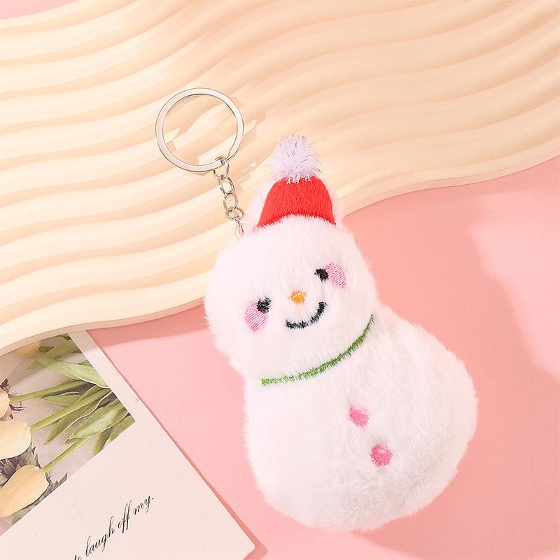 1PC Ornament Plush Keychains Gift Bag Charm Keyring Bag Pendants Cute Christmas Plush Doll Bag Accessories Christmas