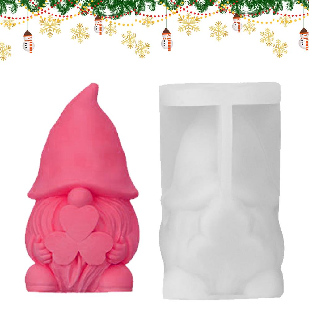 Gnome Molds Silicone Gnome Shaped Christmas Decor Candle Mold Flexible Home Decoration Mold Gnome Sculpture Mold For Easter