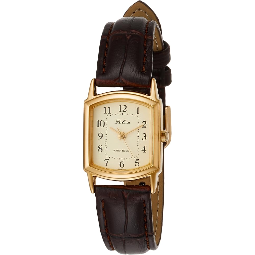 Citizen Q&Q Women s Waterproof Analog Watch Brown Leather Strap Lightweight Square Dial Gold