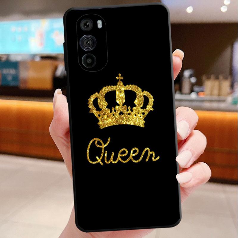 Phone Case For Motorola Edge 50 40 Pro 60 50 40 30 Ultra Neo Fusion Moto G85 G72 G53 G54 G84 G13 G32 King Queen Crown