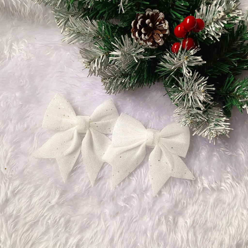 Zlaté třpytivé vánoční mašle ozdoby - Lesklé ozdoby na stromeček & Drobné doplňky