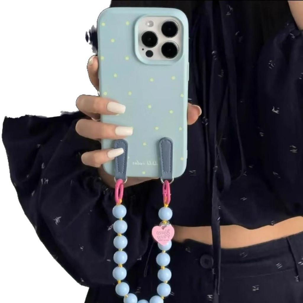 Barevné puntíkované řetízky jsou vhodné pro pouzdro na mobilní telefon Apple 16 Promax IPhone 15 Nový model 13 14 12