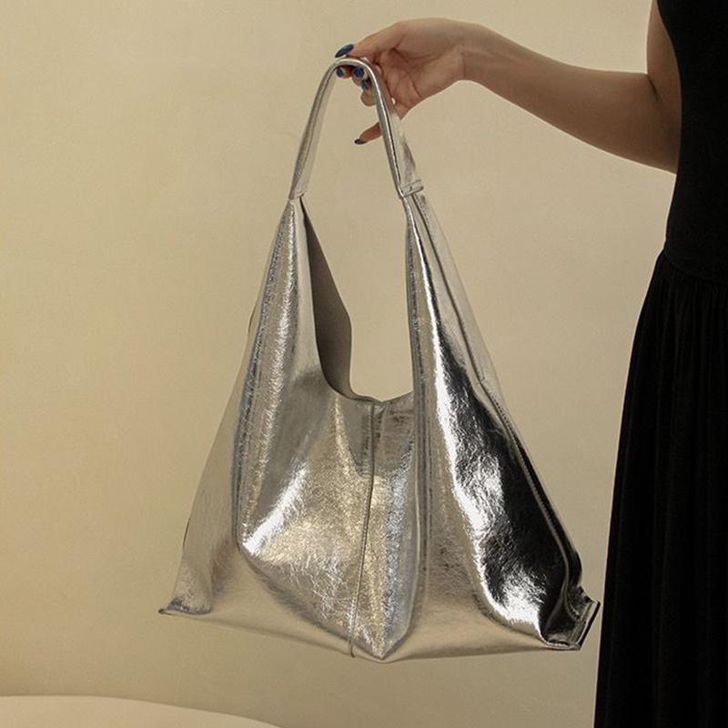 

Нова жіноча сумочка з м’якої PU шкіри Розкішний дизайн під пахвами Хобо Сумка через плече Клатч Повсякденний мішечок для пельменів великої місткості 42x11x27cm чорний