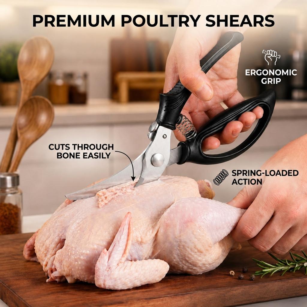 Stainless Steel Chicken Bone Scissors Sharp Heavy Duty Poultry Shears Multi Function Kitchen Tool For Cutting Meat Fish Bones5