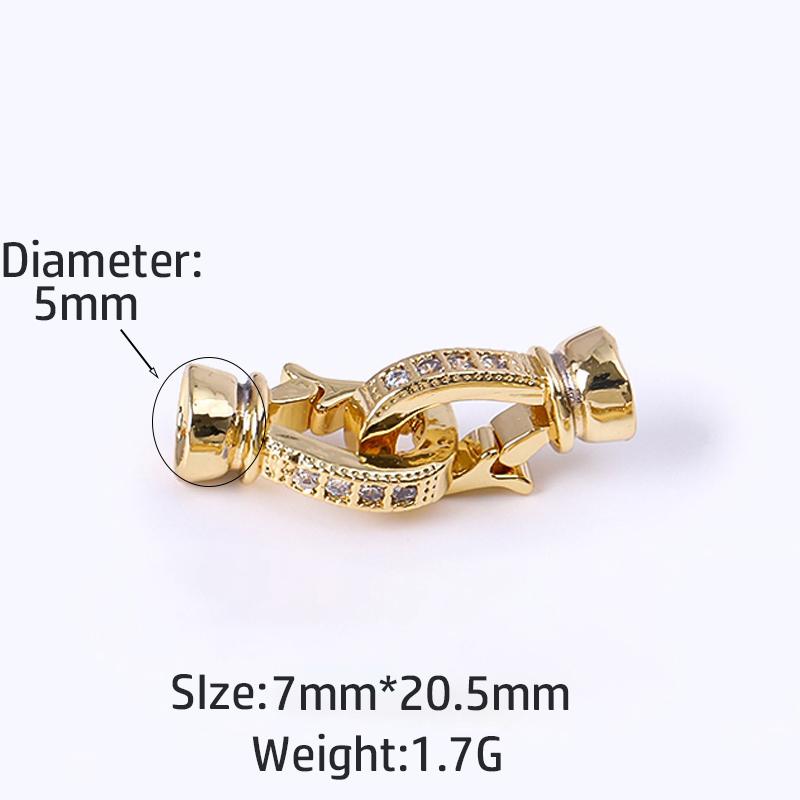 Rhodium Plated Closure Fasteners Lock Clasps For Necklace Supplies,Inlaid Zircon Connector Clasps DIY Pearls Jewelry Fittings