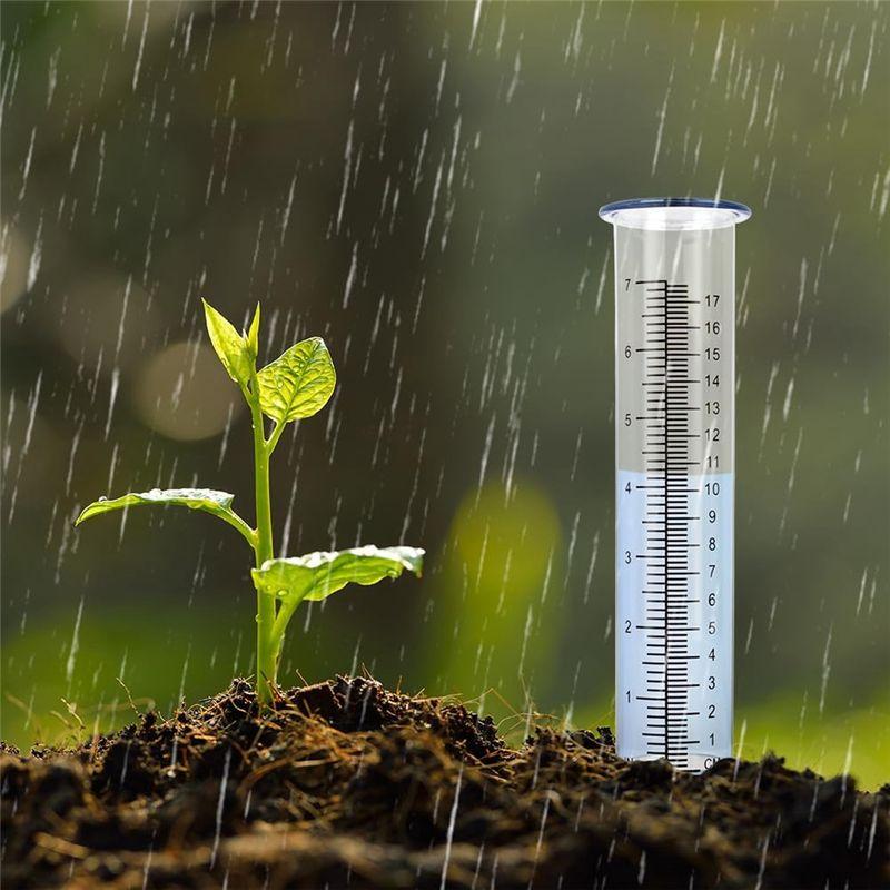 AEE2-2Pcs Plastic Rain Gauge Replacement Tube With 7 Inch Capacity Rain Water Gauge For Garden Yard Outdoor