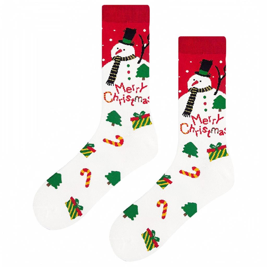 Unisex Christmas Pattern Long Cotton Socks, Knit Socks