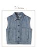 Stylish Women's Denim Biker Vest - Sleeveless, Versatile Summer Fashion