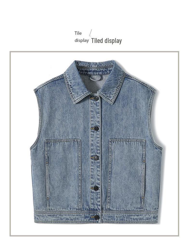 Stylish Women's Denim Biker Vest - Sleeveless, Versatile Summer Fashion