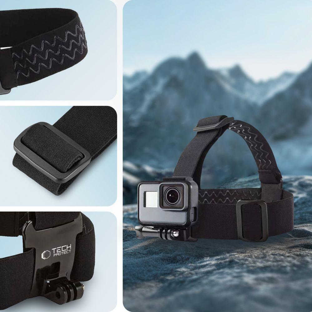 Stirnband für GoPro DJI GA100 Action-Kamera Kopfhalterung - Schwarz