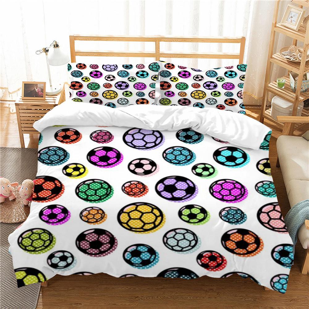 Venda quente conjunto de capa de cama com padrão de futebol conjunto de capa de cama de futebol esportes adolescentes tamanho único têxteis para casa microfibra conjuntos de capa de cama de luxo