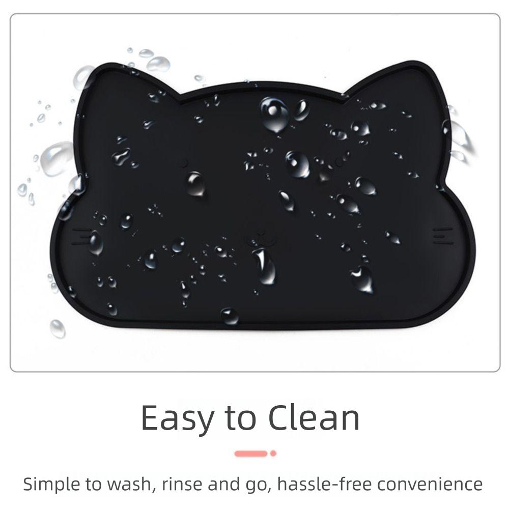 Silicone Pet Feeder Mats Cat-shaped Cat Placemat Portable Pet Bowl Mat Kitten Feeding