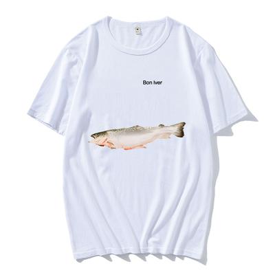 Camiseta de Algodón de Alta Calidad Suave de Streetwear Banda Bon Iver Álbum Sable Fable Verano Hombres Mujeres Camisetas Tops