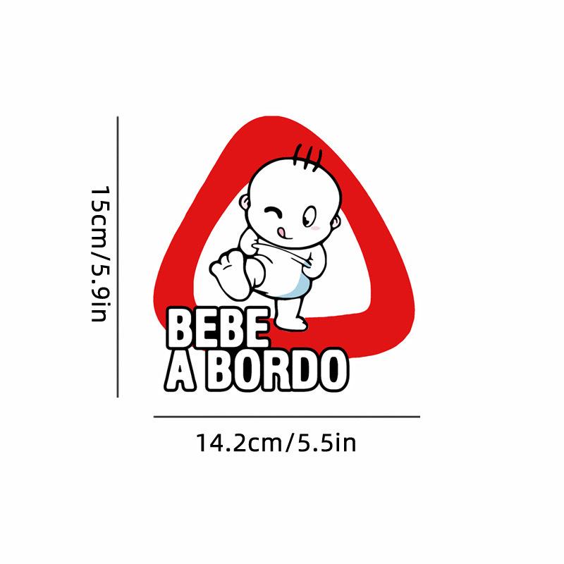 Waterproof Car Sticker: Cute Baby On Board Russian Decor