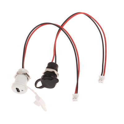 1pc USB-C 2Pin High Current Charging Socket With PH2.0 Nut Snap Lock Plate USB TYPE-C Female Waterproof Female Connector Jack