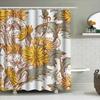 Golden Sunflower Shower Curtain Rustic Boho Decor With Vintage Floral Print 3D Waterproof Fabric For Bathroom Modern Home Stylin