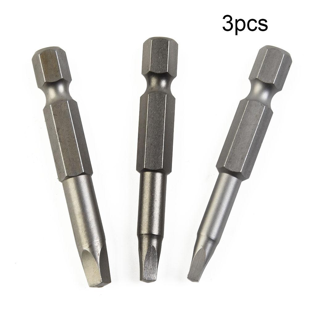 Brand New Screwdriver Bits Repair Wear Resistance 3 Pcs/Set 50mm Long High Hardness Sq1+sq2+sq3 Square Drill Bit
