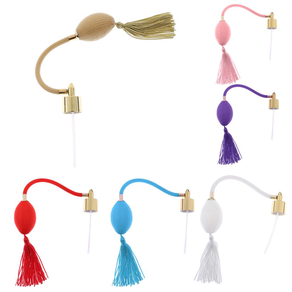 Vintage Perfume Bottle Tube with Spray Atomizer Bulb 18mm White