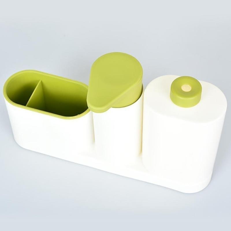 Multi-function wash span rack, soap and detergent sink dispenser, storage rack, hand sanitizer, 1 Set