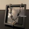 Black Gem Star Titanium Steel Hip Hop Street Clavicle Cuban Necklace For Men