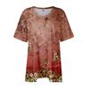 Womens Plus Size Tops Shorts Sleeve Shirts V Neck Casual Clothing Clothes Printed Tops