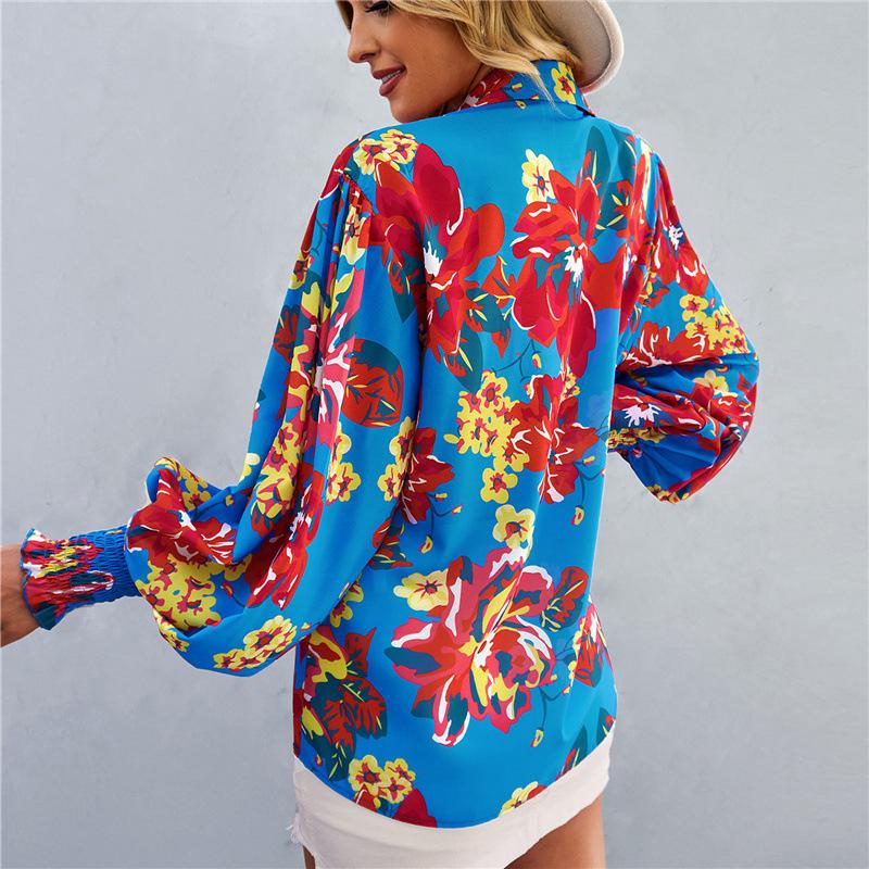 Spring and Autumn Women's New Fashion Printed Versatile Casual Long Sleeve Shirt