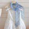 Printed Plaid Pattern Long Silk Scarf Cravat Long Ribbon Scarves Flower Scarf  Scarf Accessories