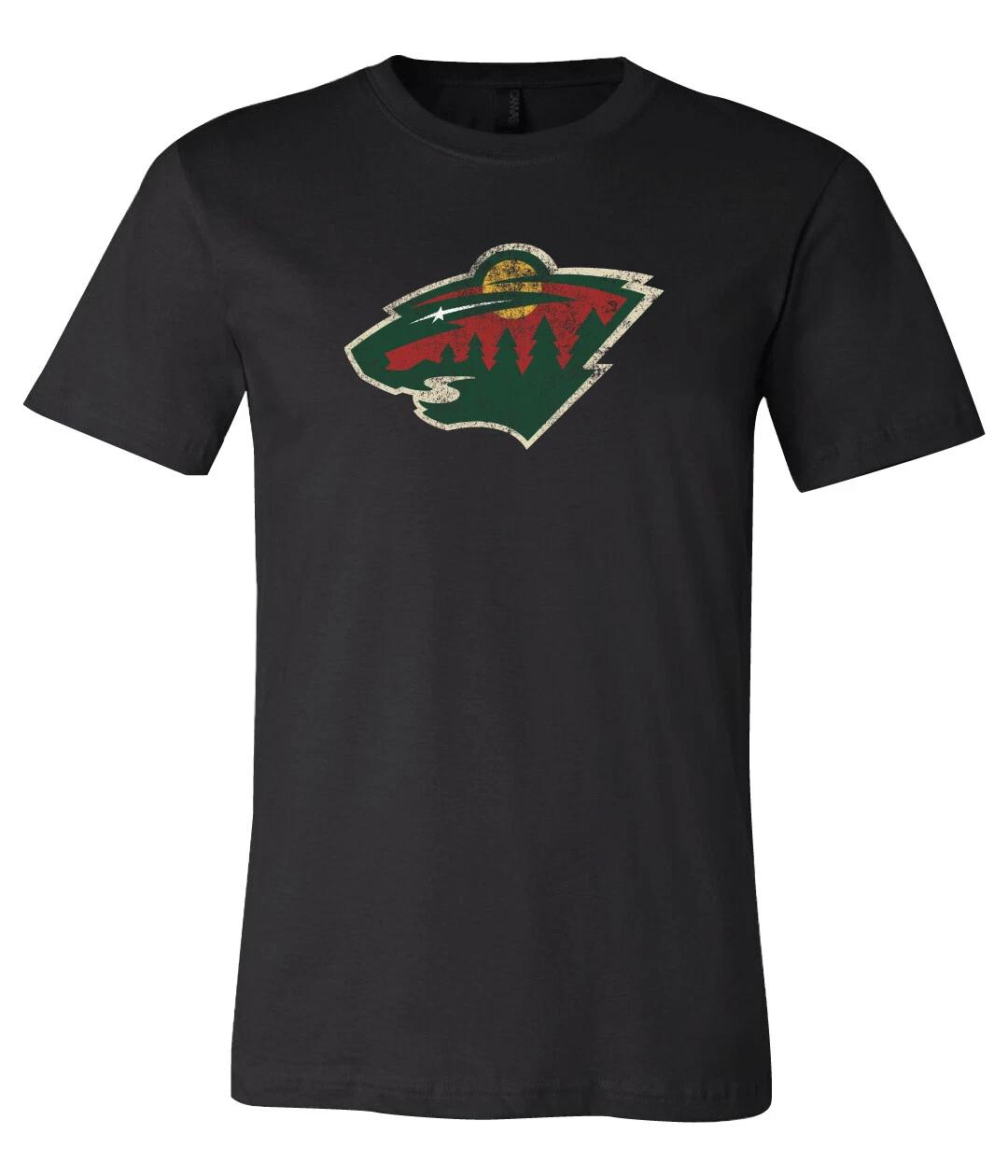 Футболка с потертым логотипом Minnesota Wild S-6XL Отслеживание!! L