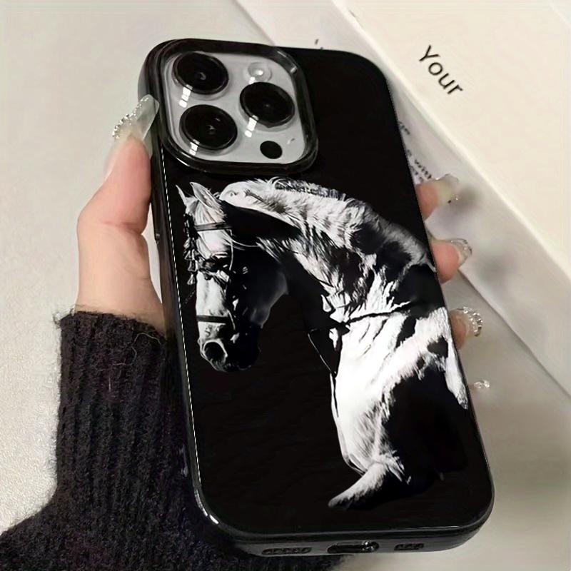 Artistic Black And White Horse Design Phone Case For iPhone 11 12 13 14 15 16 17 Pro Max 16E 17 Air X XR XS Max 7 8 Plus Cover