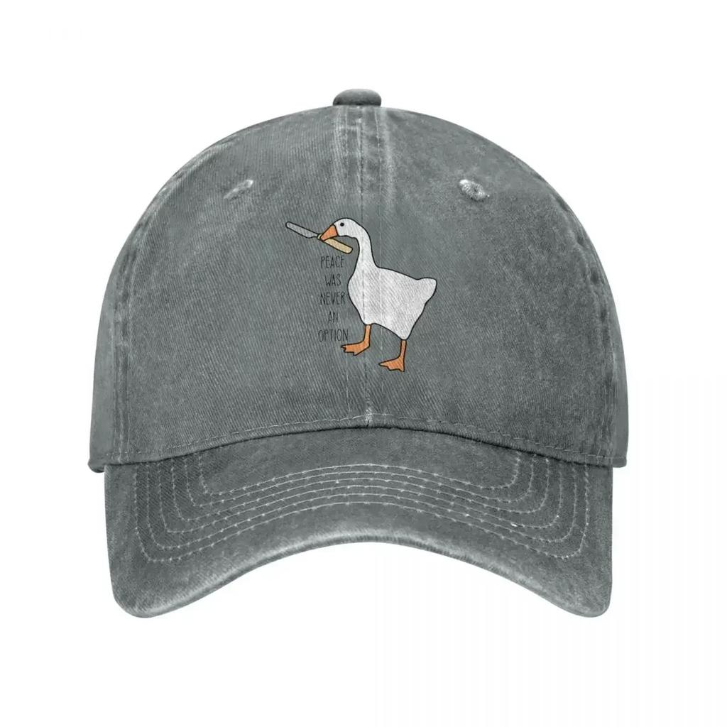 Kunst Frieden War Nie Eine Option Baseballkappe Vintage Abgenutzter Denim Gewaschen Cartoon Enten Sonnenkappe Unisex Stil Outdoor Kappen Hut