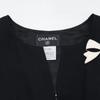 Chanel 02A P191712 CC Logo Zip Sleeveless Top with Ribbon Brooch Dress 38 blackUsed