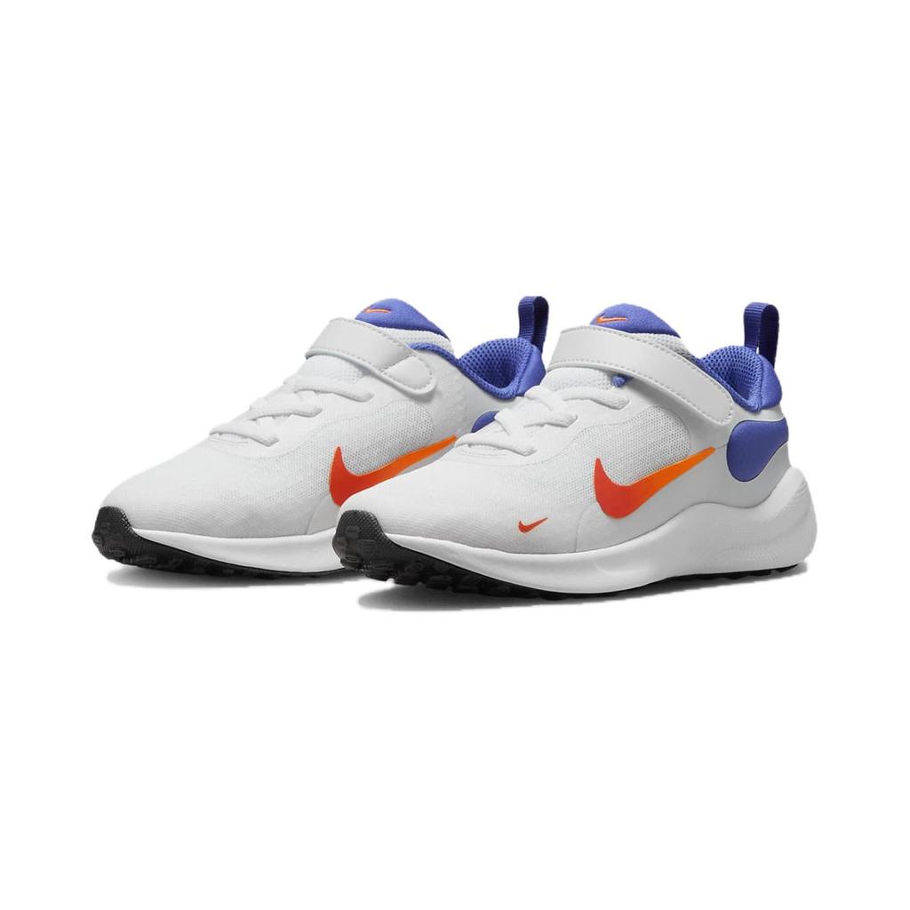 Nike REVOLUTION 7 Abrasion Resistant Breathable Abrasion Resistant Breathable Low Top Kids' Running Shoes White Orange FB7690-102