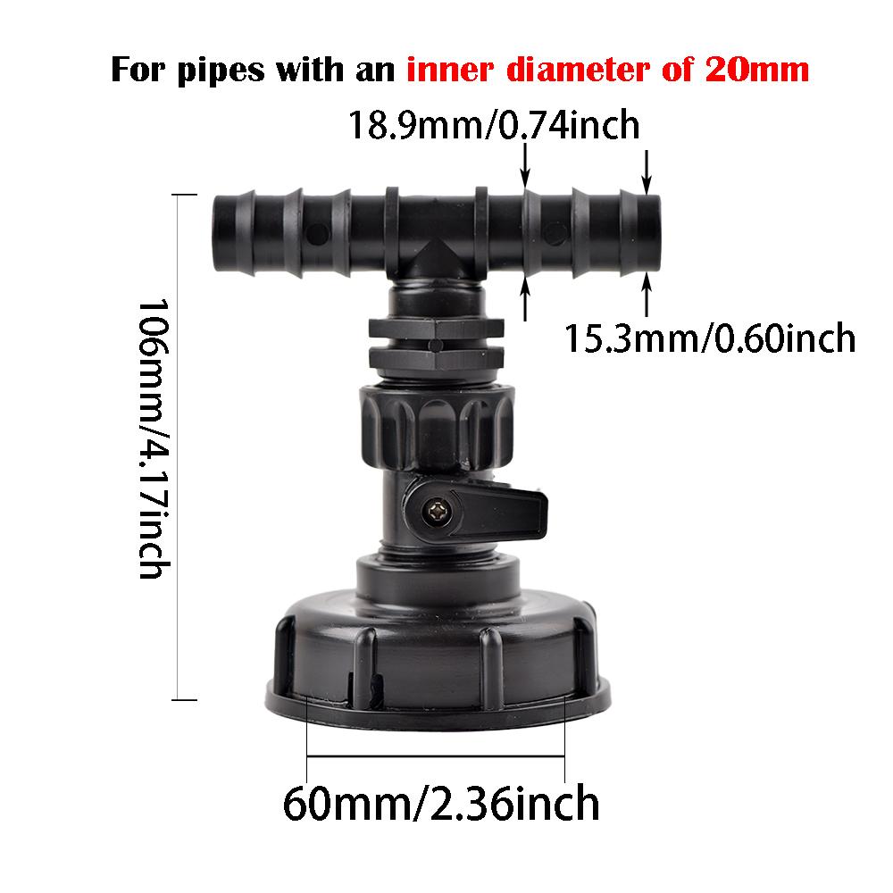 Adapter zbiornika IBC 1000L S60*6 Grubo gwintowany ze złączką do węża ogrodowego 16/20/25mm Złączka do węża Przyłącze rury irygacyjnej